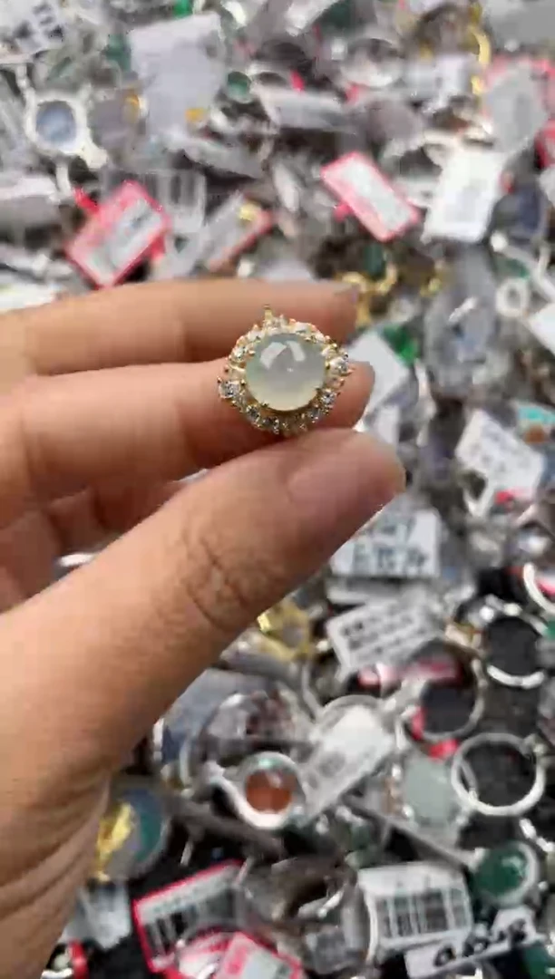 银S925镶嵌戒指翡翠888     8