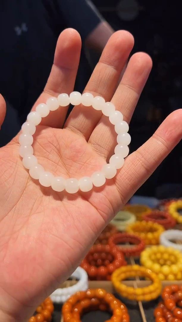未镶嵌手串和田玉9+苹果圆