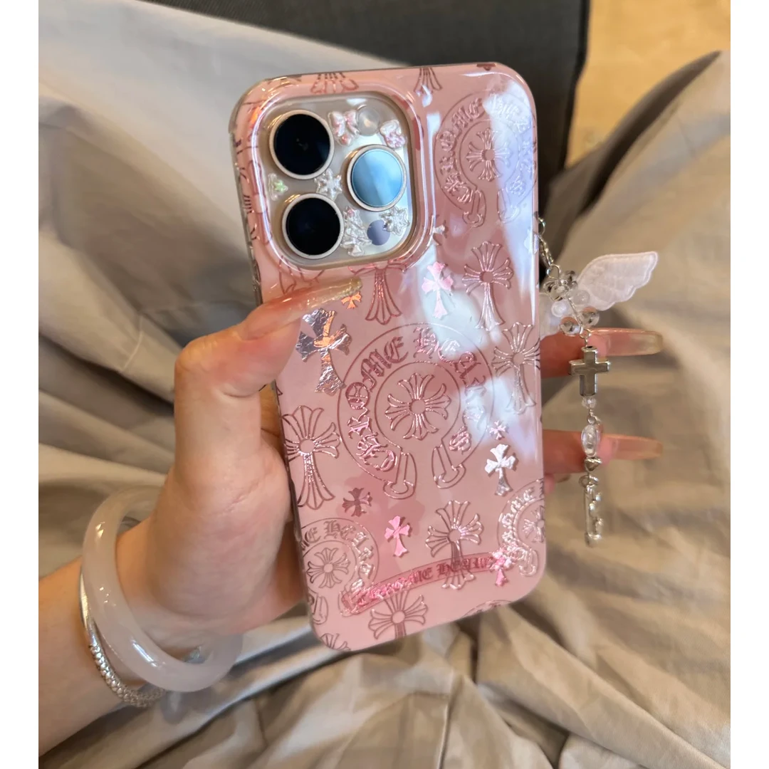 立体克罗心适用苹果17promax手机壳华为OPPOVIVO小米IQOO防摔女壳