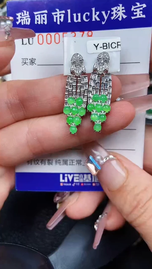 翡翠银S925镶嵌颈饰5378