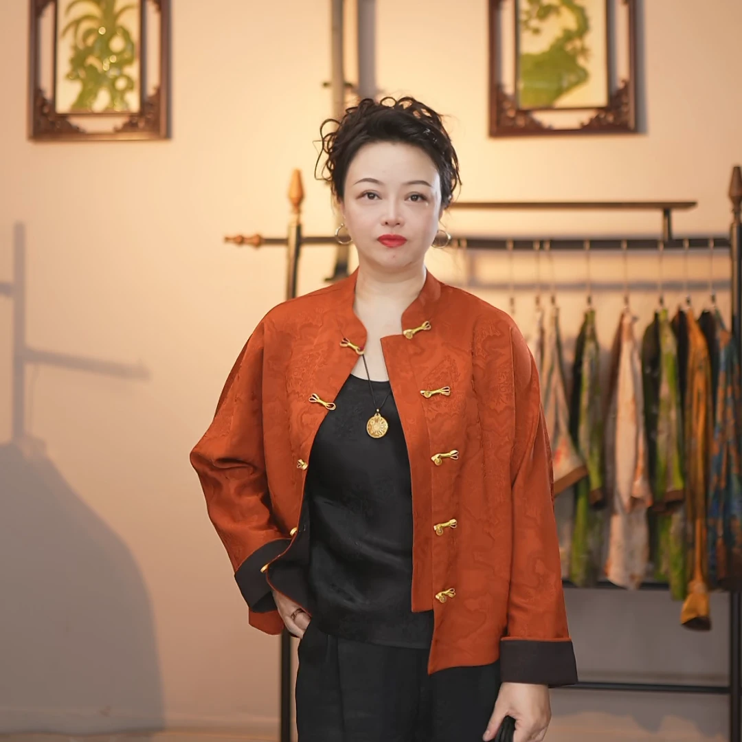 【竹韵】中国风文艺时尚休闲提花复古百搭新中式短款国风外套重磅