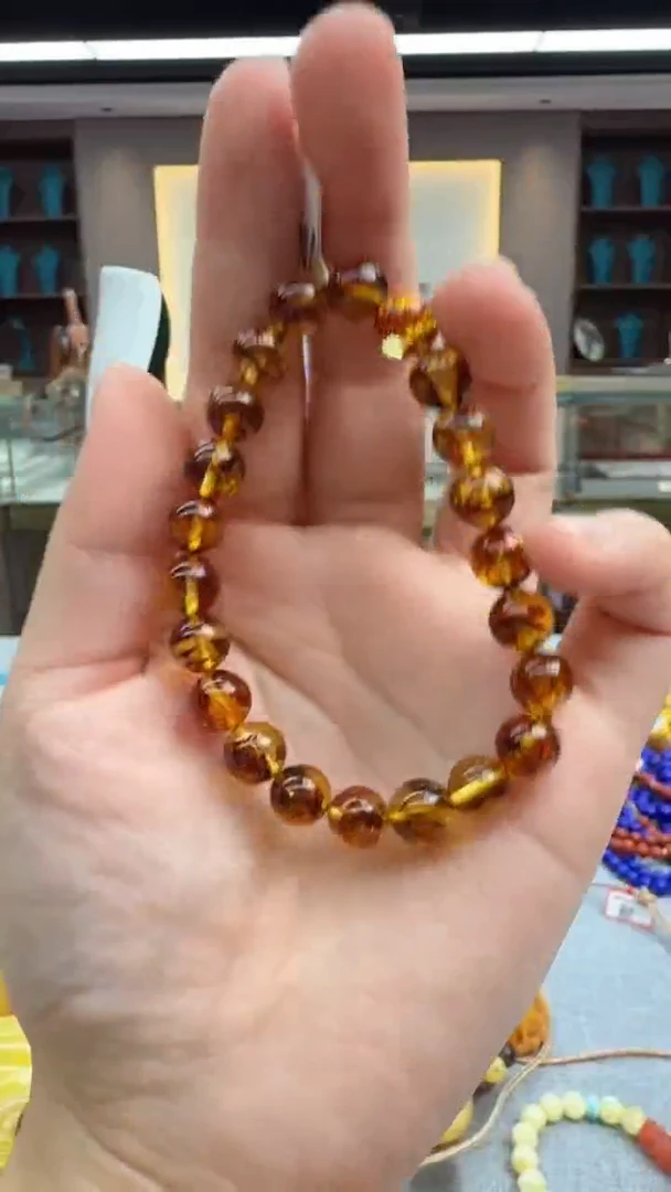 未镶嵌琥珀手链129秒拍号   假一赔三