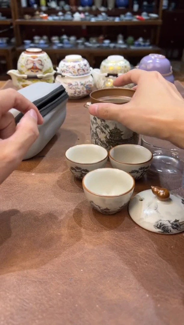 真的很便宜超好看会开片的旅行茶具