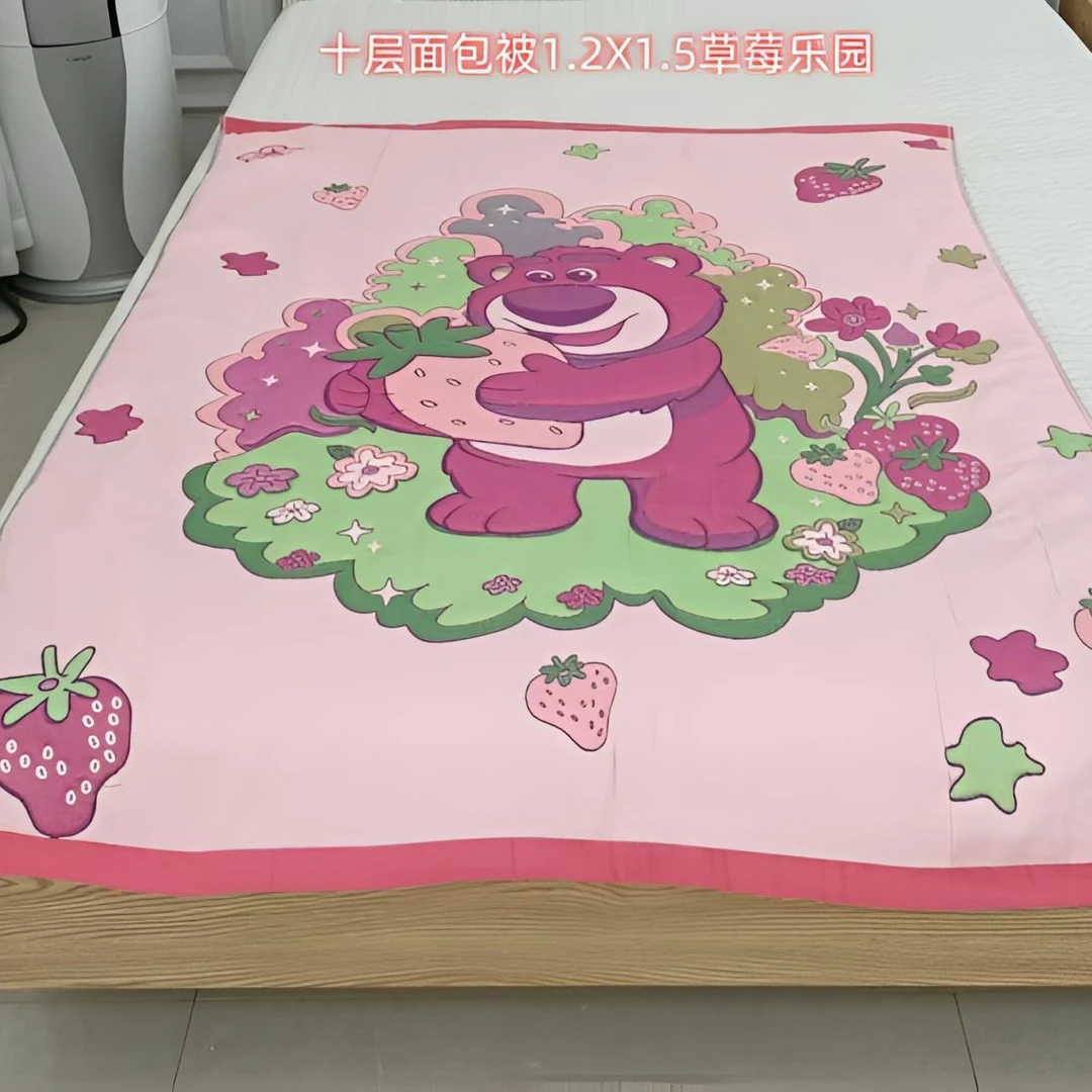 【京かわ会社】迪士尼十层纱布面包被120*150cm草莓乐园