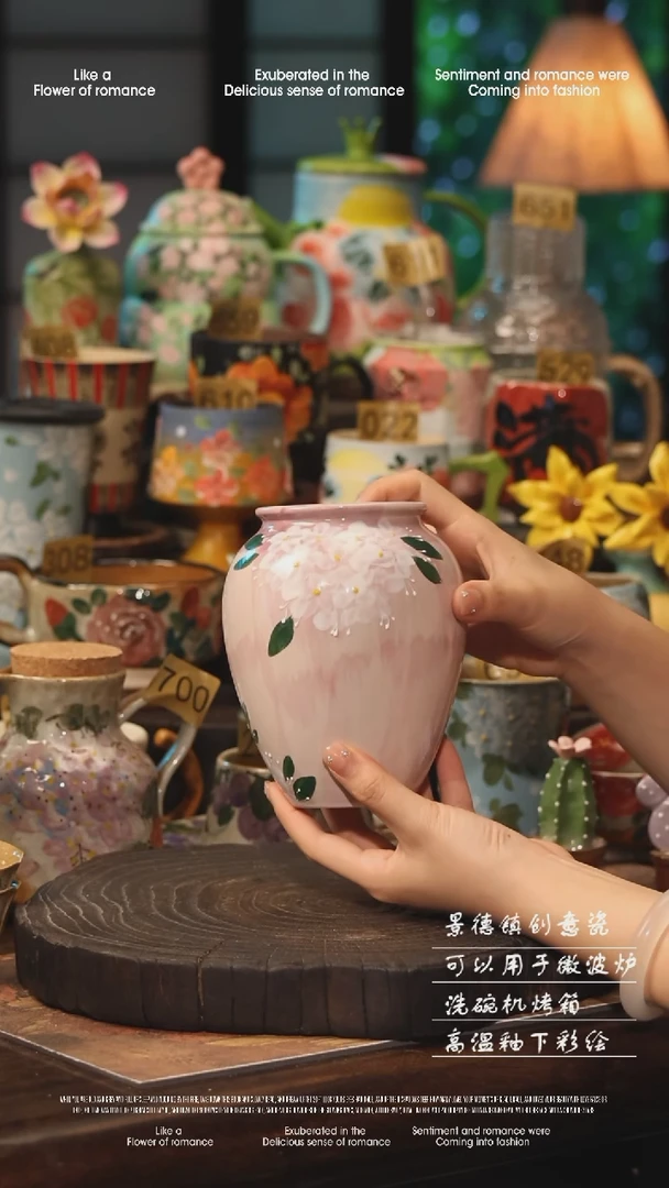 陶瓷景德镇高温釉下彩手工手绘款式