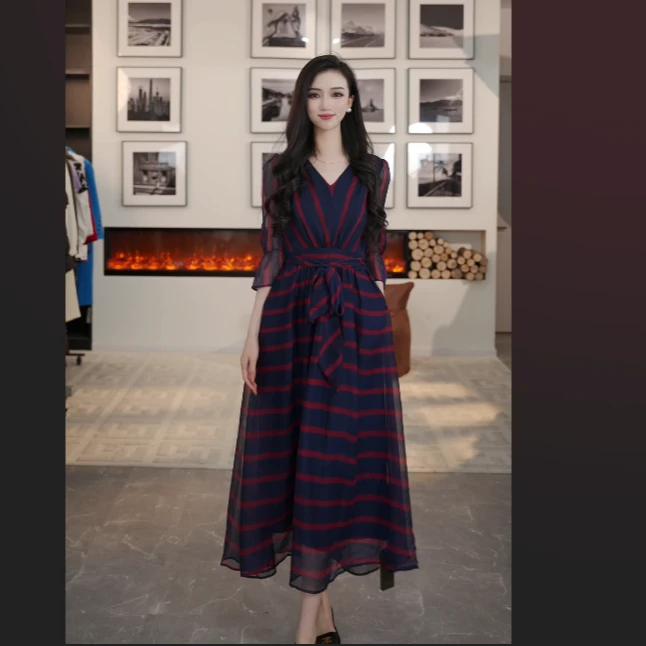【小余专属】曼德诗显瘦法式春夏季碎花收腰气质连衣裙530182-95675