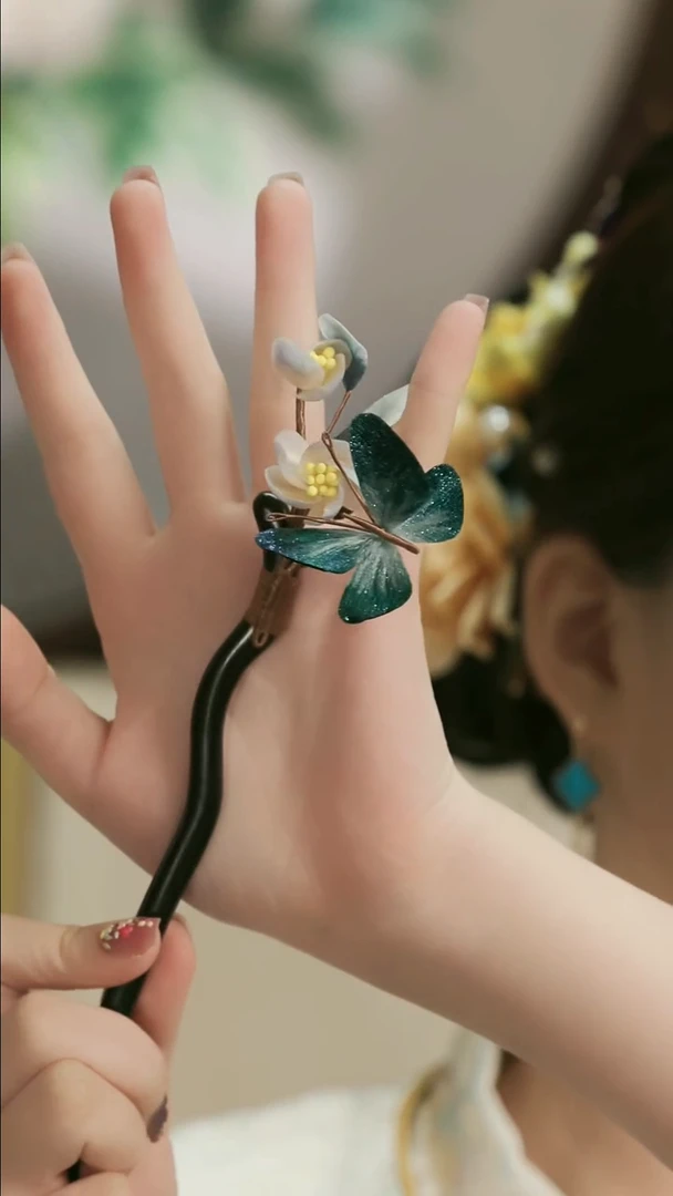 刺绣湘传礼纯手工发簪