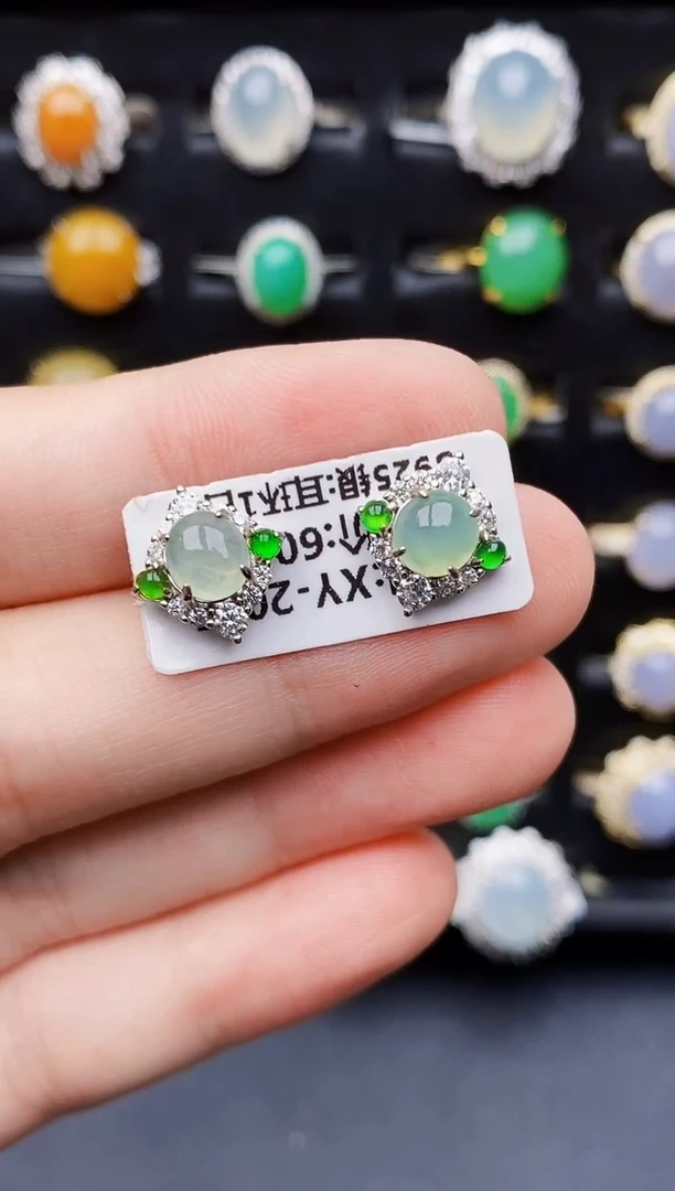 银S925镶嵌戒指翡翠7184