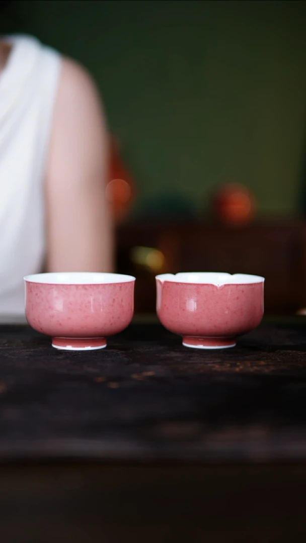 杯子康***库景德镇纯手工陶瓷豇豆红