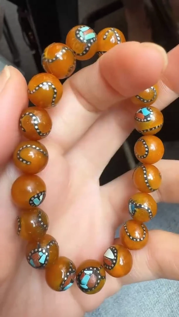 蜜蜡颈饰未镶嵌6064天然蜜蜡珠宝奇石全都保真