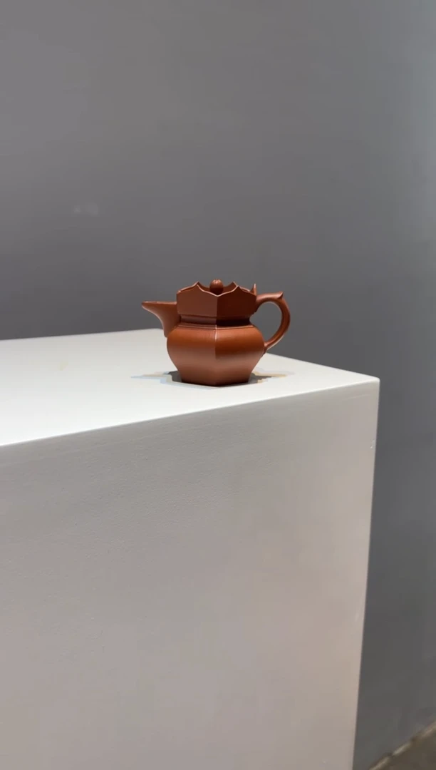 茶壶紫砂多***哥朱泥小僧帽 90ml