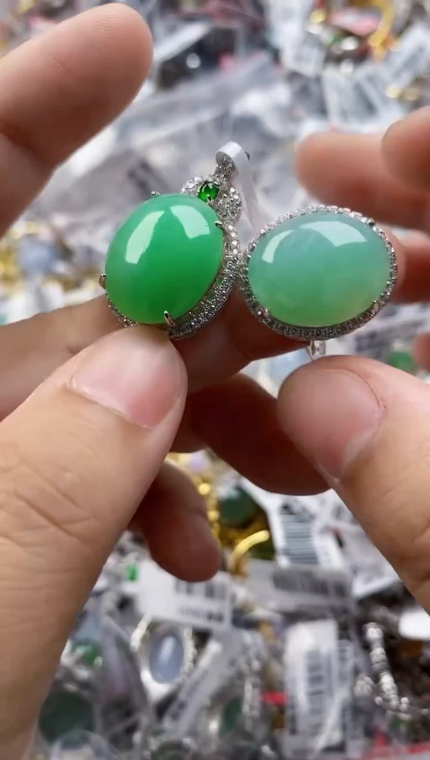 翡翠戒指银S925镶嵌2222      8