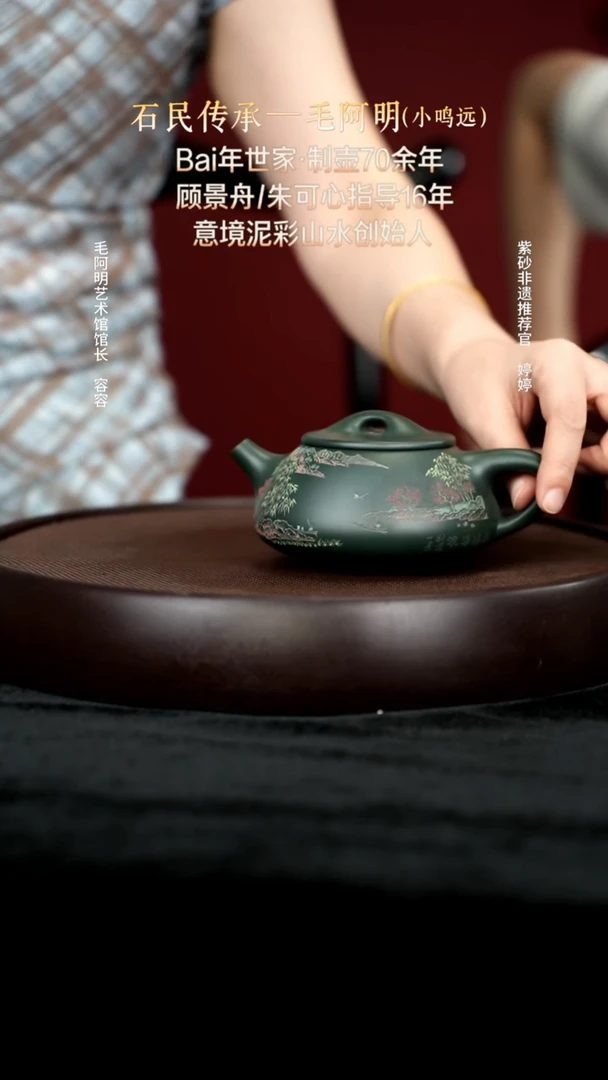 茶壶紫砂54古绿泥满瓢