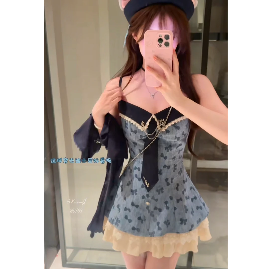 兔子警官 夏季纯欲风甜美辣妹修身温婉大方设计感显瘦小众连衣裙