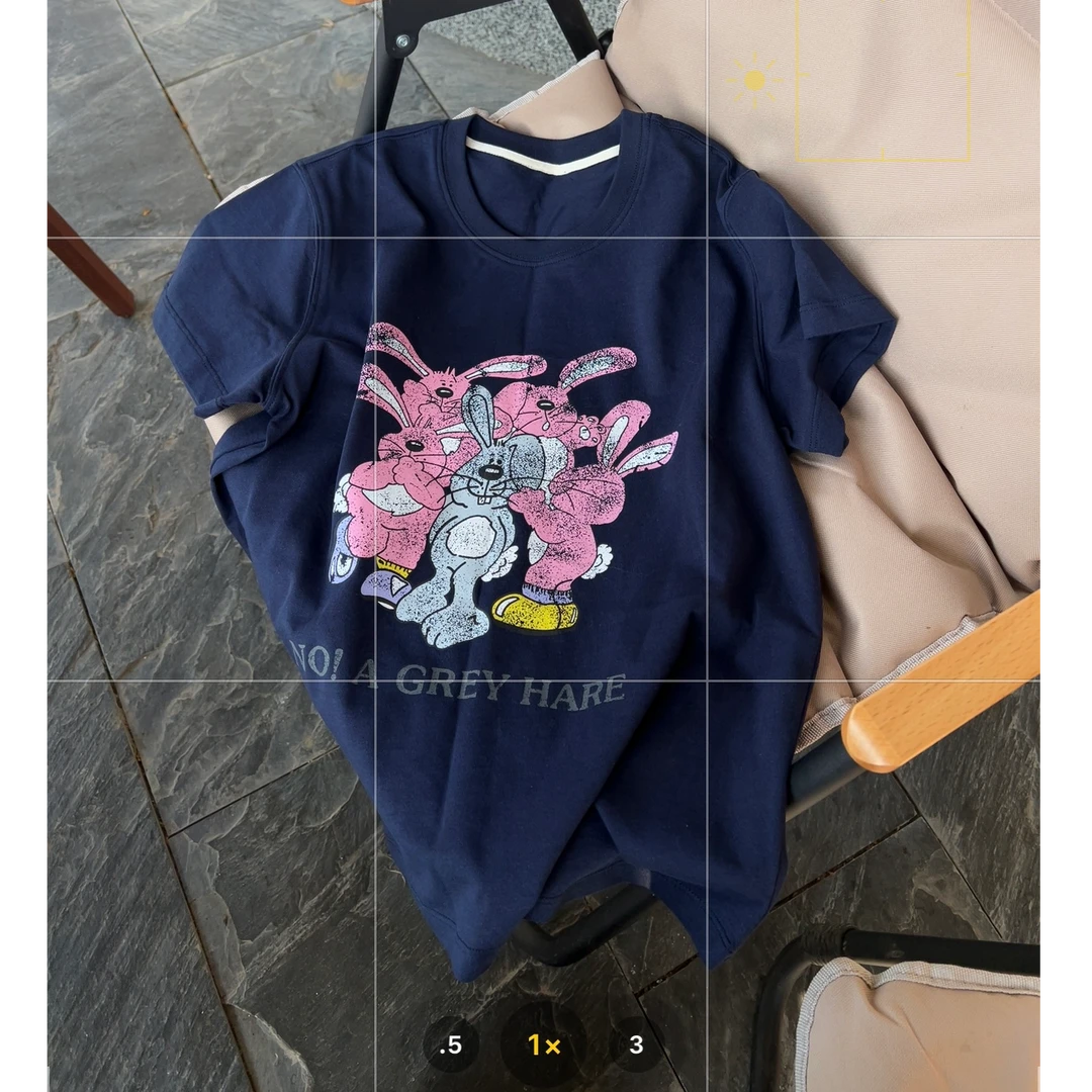 itisdalian“兔子家族”韩系印花显瘦短袖T恤