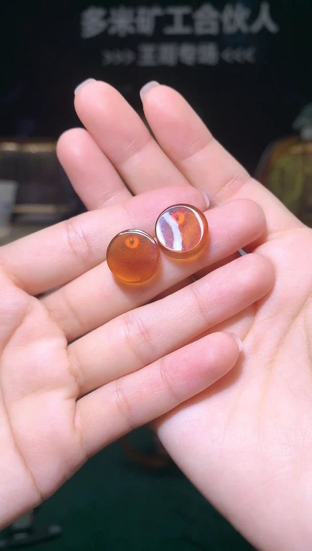 琥珀银S925镶嵌耳饰老王严选