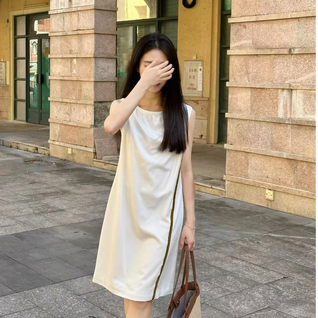 平凡高定！高级感简约百搭气质无袖连衣裙0128（C9-C10顶)
