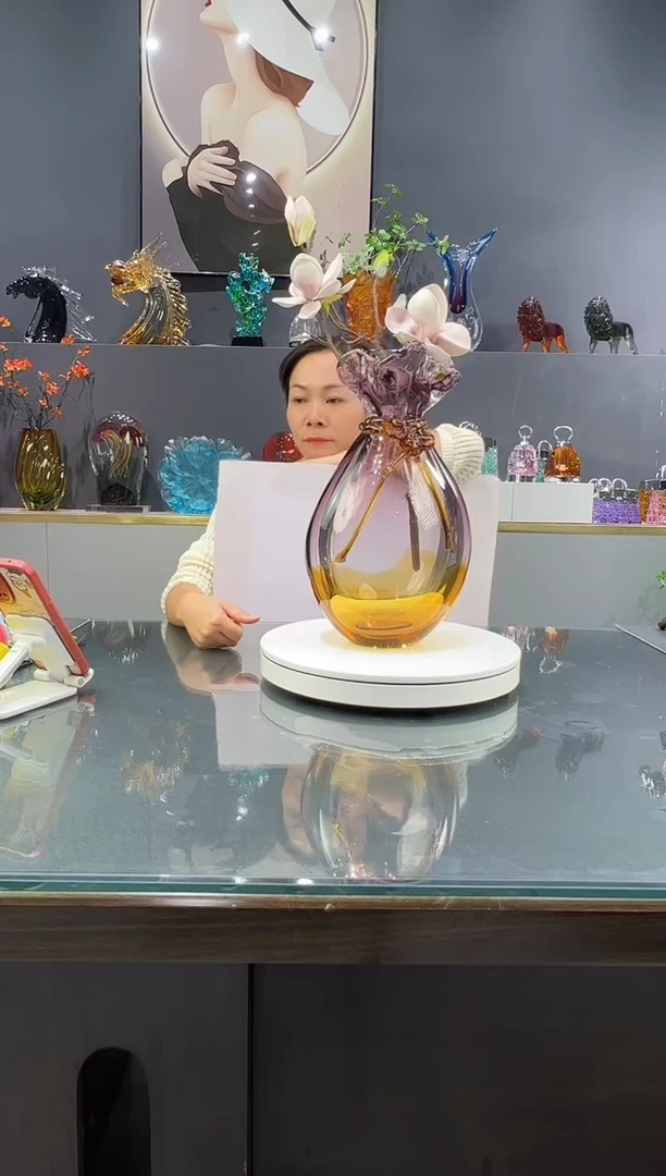 琉璃水晶琉璃花瓶1个