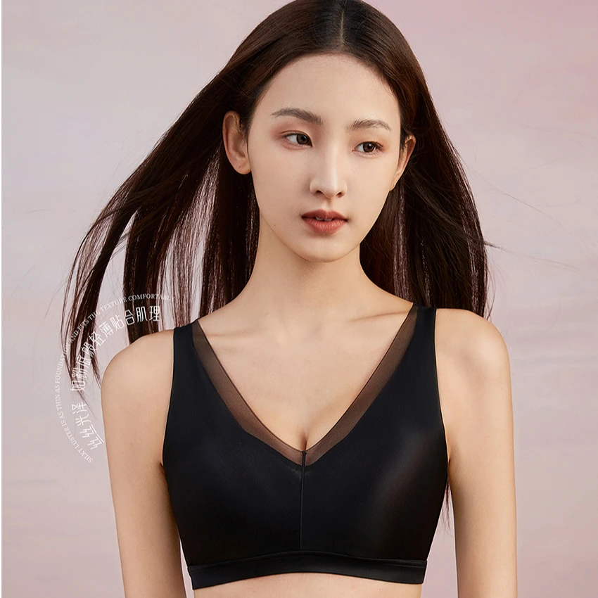 桑蚕丝乳胶文胸无痕光泽