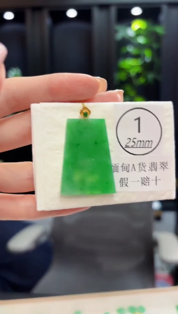颈饰18K金镶嵌翡翠 缅料A货/支持复检/一件