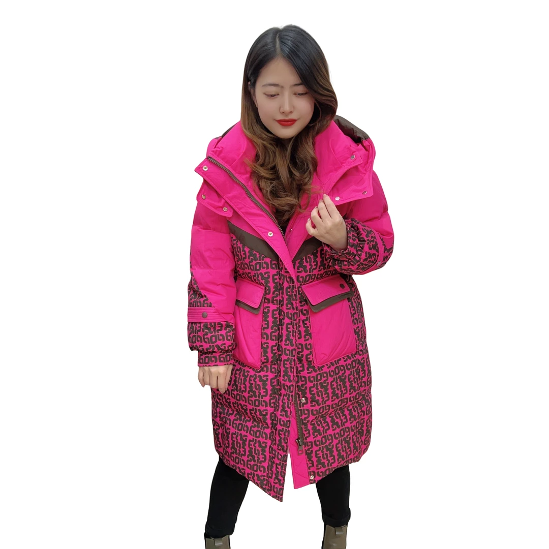 2024冬季新品971时尚休闲减龄洋气百搭显瘦中长款保暖连帽羽绒服