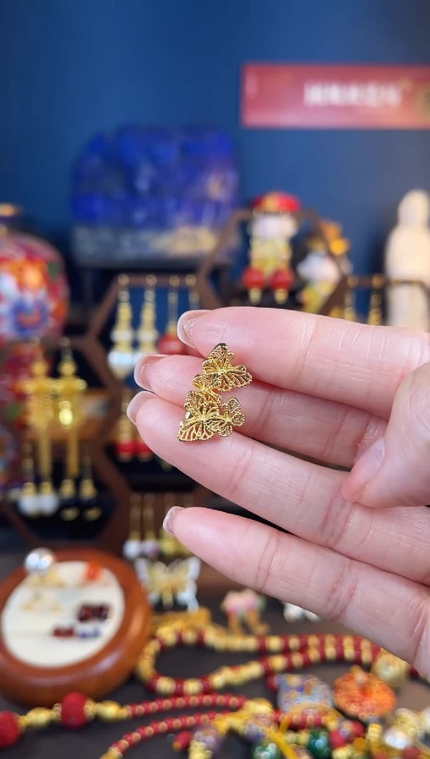 【闪购商品】300号珐琅景泰蓝耳钉