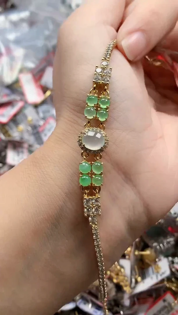银S925镶嵌戒指翡翠天然A货缅甸翡翠