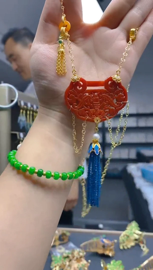 【闪购商品】翡翠耳饰合金0383翡翠锁骨链