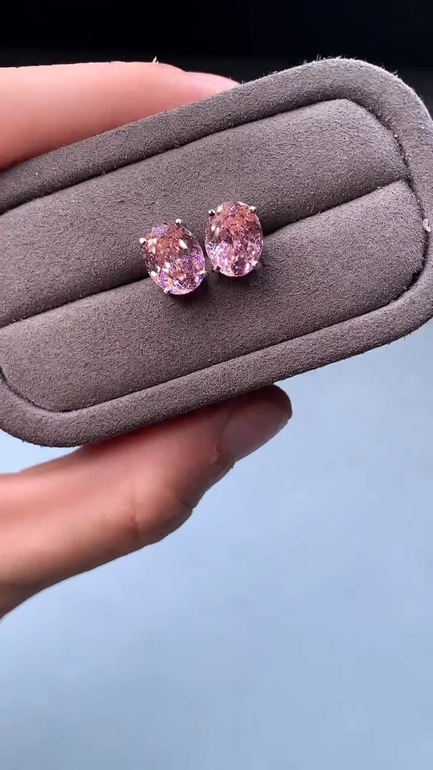 银S925镶嵌耳饰双色碧玺2222