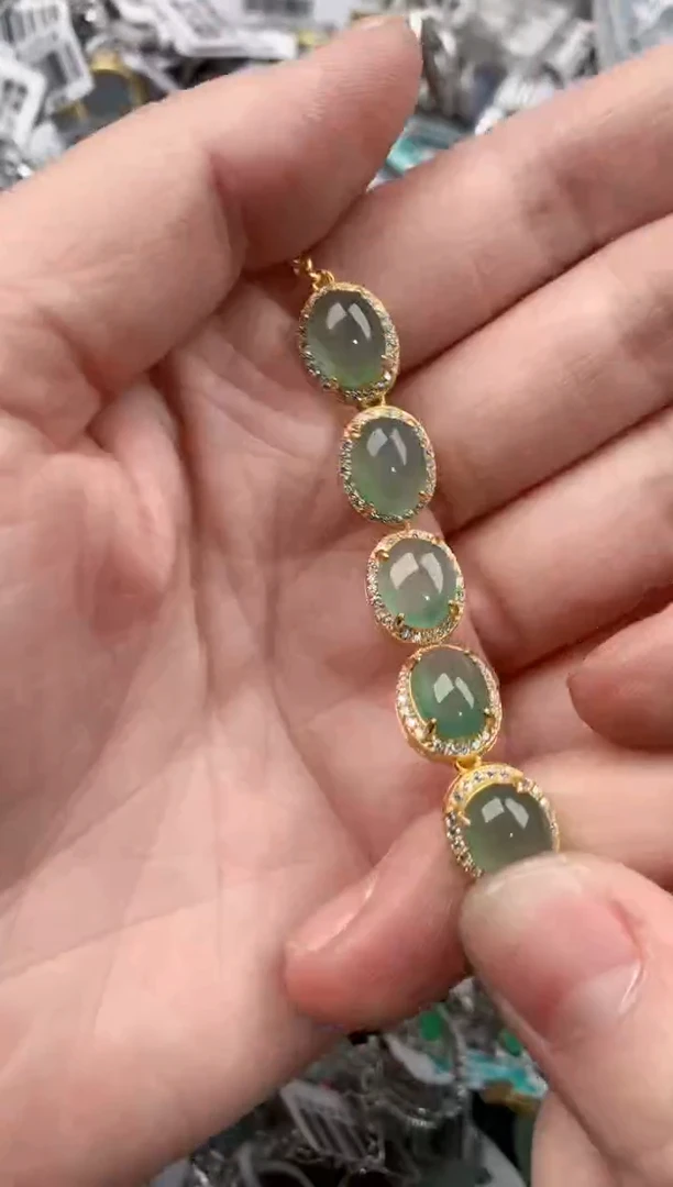 银S925镶嵌戒指翡翠10         7