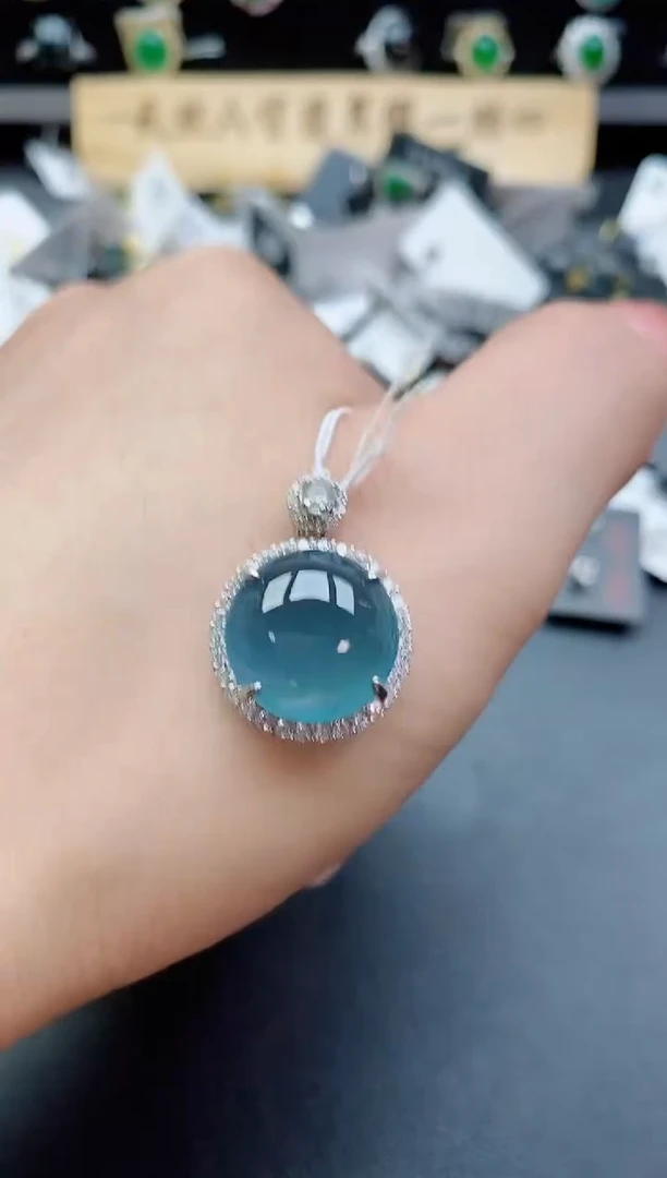 吊坠(赠链)银S925镶嵌翡翠1