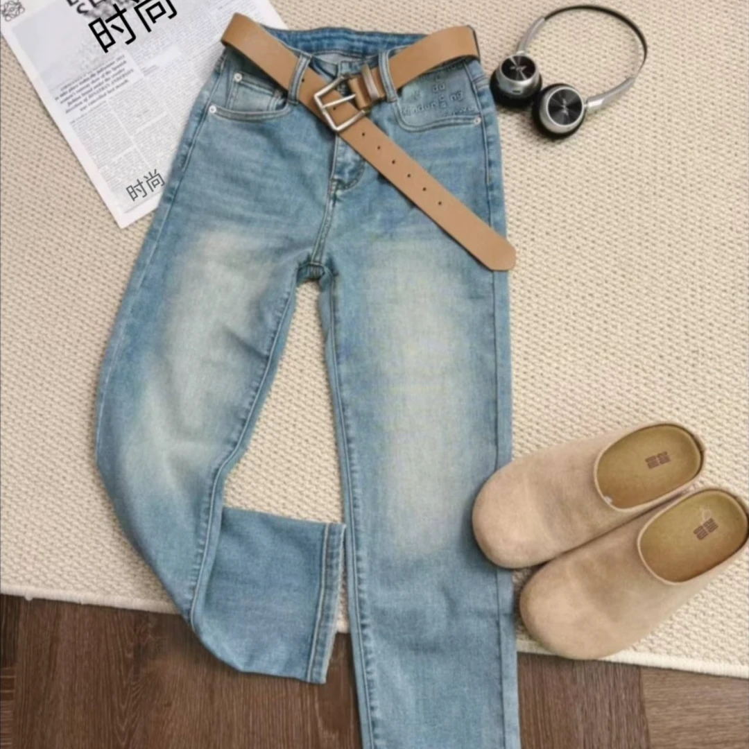 春夏薄款百搭显瘦直筒烟管牛仔裤2355