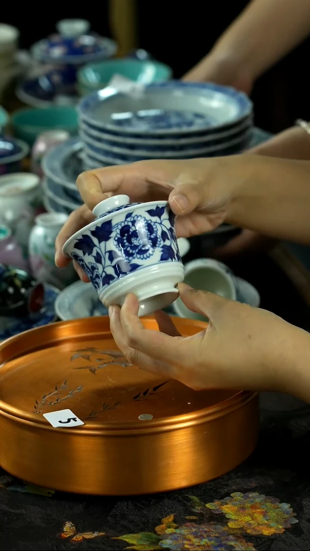 中秋国庆景德镇手绘瓷器
