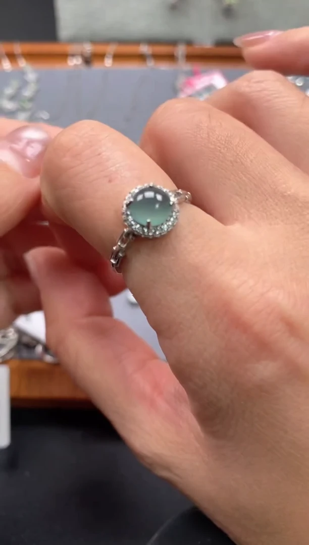 【闪购商品】翡翠戒指银S925镶嵌11111--1