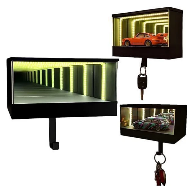 Infinitys Garage Keychain 车库钥匙扣 3D壁挂式镜面LED灯展示盒