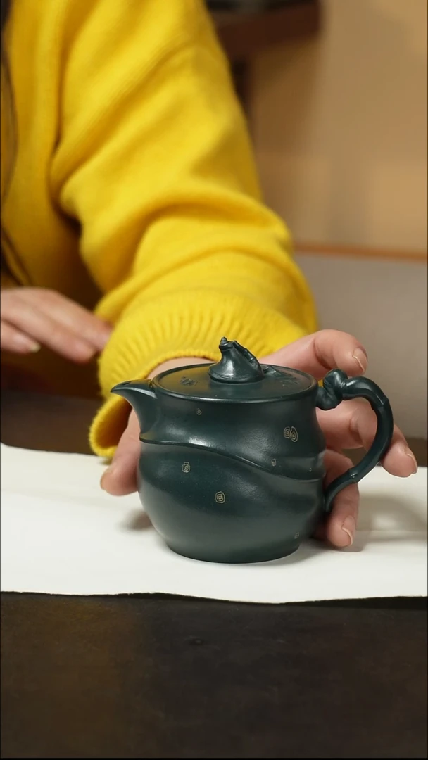 茶壶紫砂秀竹民国绿泥