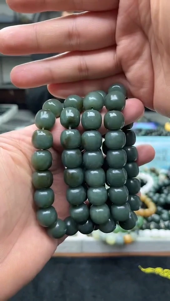 未镶嵌手串和田玉纯天然新疆且末蓝带糖14拍一发一，多样性发货