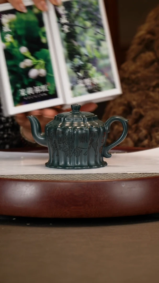 【闪购商品】紫砂茶壶【吴顺华】绿泥筋纹宫灯