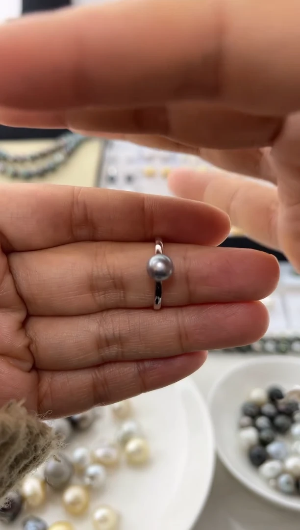 【闪购商品】海水珍珠戒指银S925镶嵌海水珍珠戒指