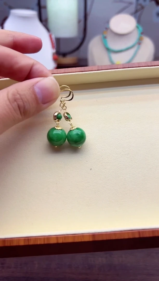 【闪购商品】翡翠耳饰14K金镶嵌E294