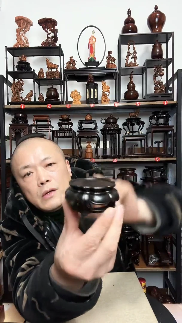 紫砂底座木内径5.3高3.5