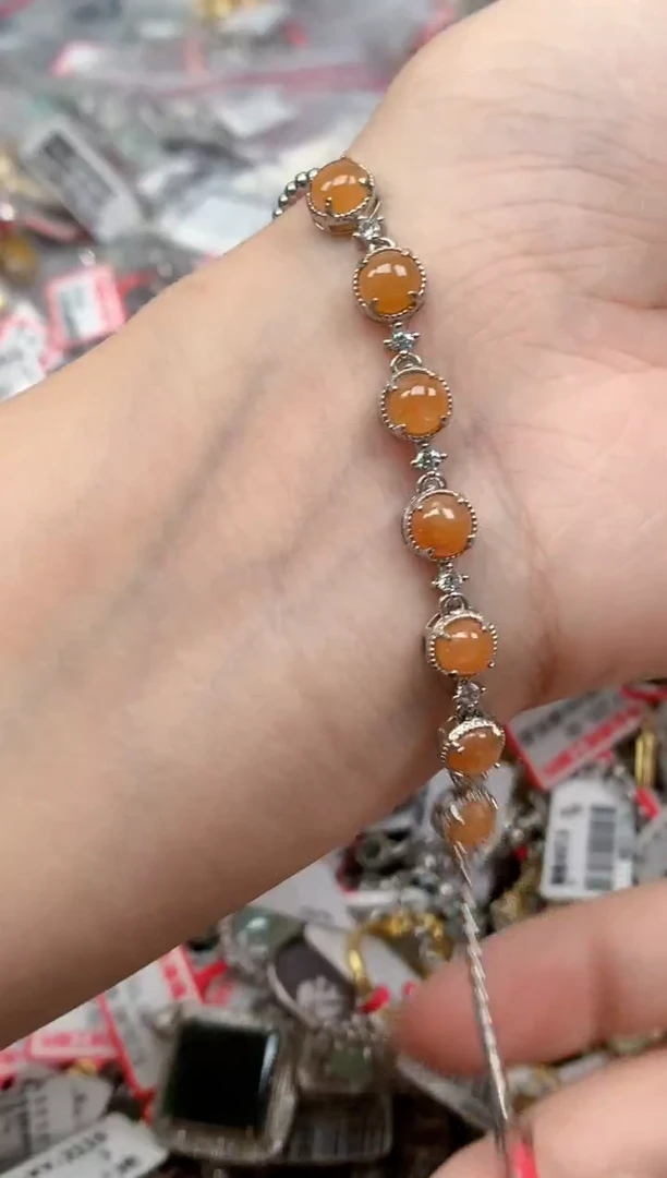 翡翠戒指银S925镶嵌天然缅甸翡翠