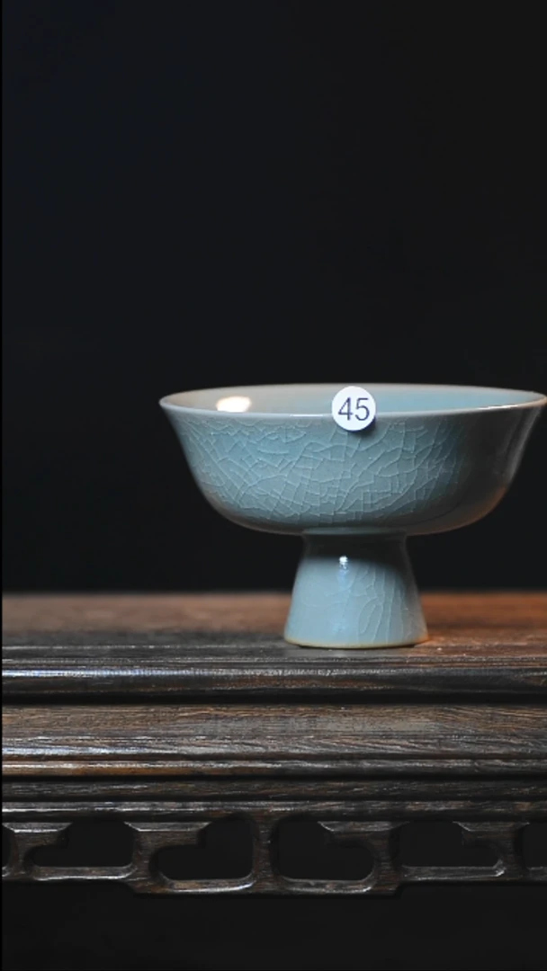 45号手工高足杯全品清凉寺汝瓷