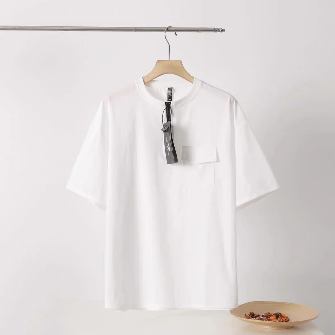 夏季新款男款宽松溜肩拉链半开圆领T恤上衣71432# 衣长73