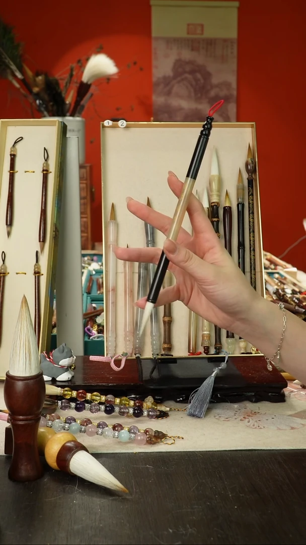 121号孤品高货毛笔链接 清水试笔 蘸墨不退