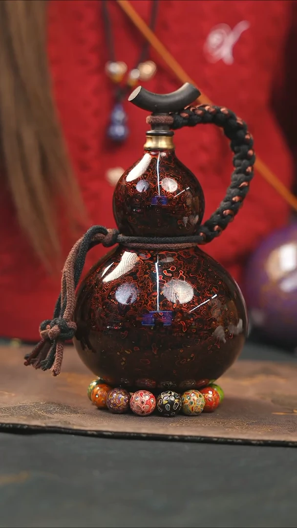 【闪购商品】WG146漆艺酒葫芦不包手串及旋转底座