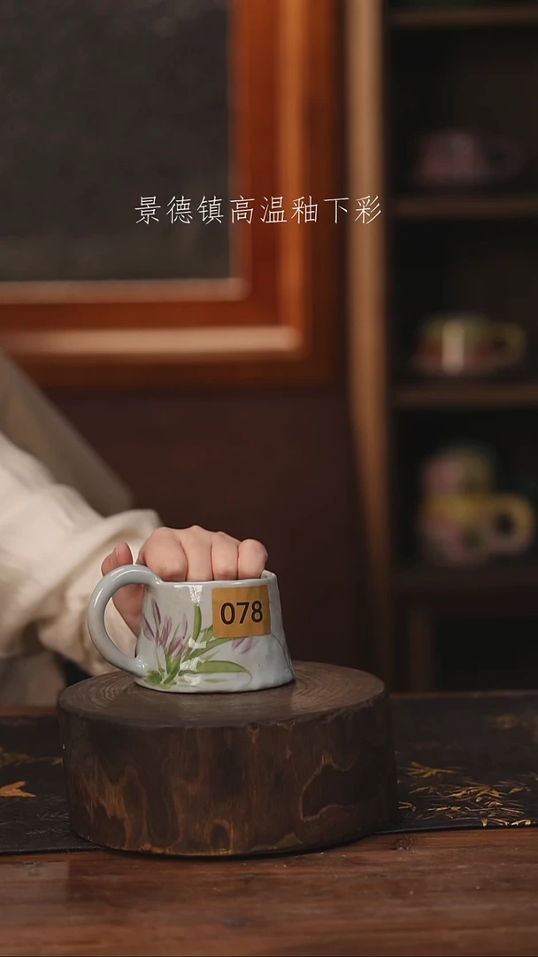 陶瓷景德镇高温釉下手绘陶瓷@L078@