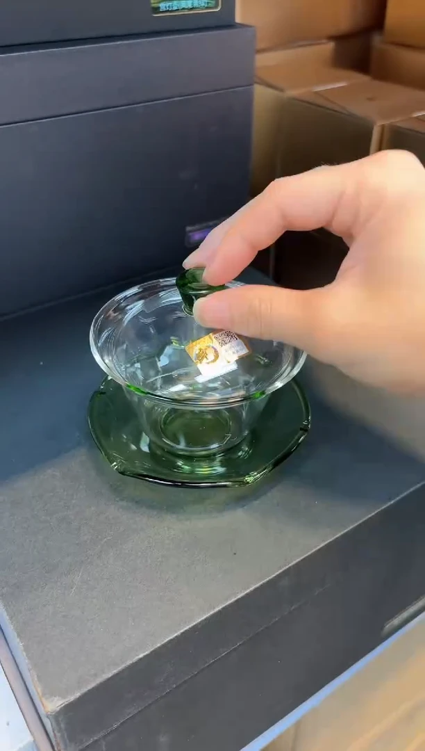 禾器-荷叶盖碗-湖绿色