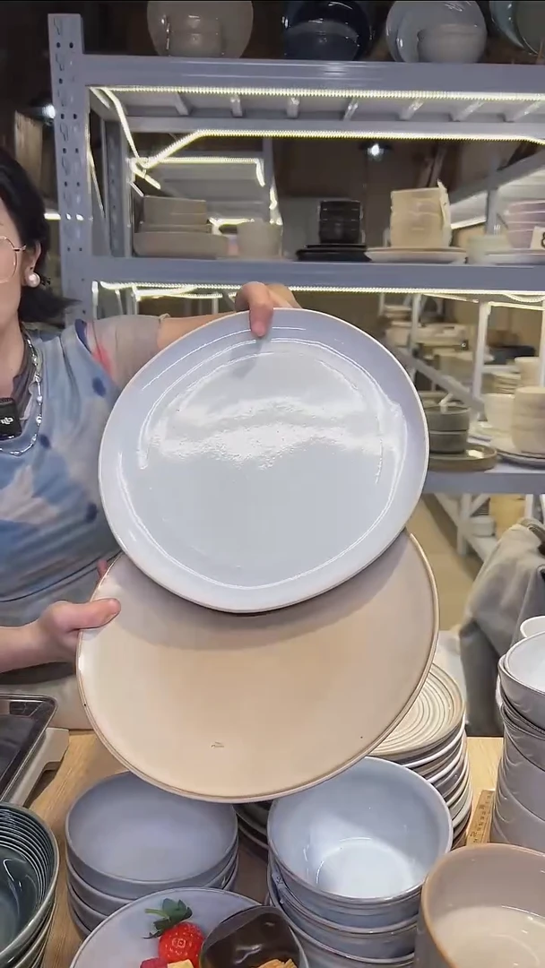 瓷227外贸尾货高温釉下彩陶瓷餐具默认微瑕