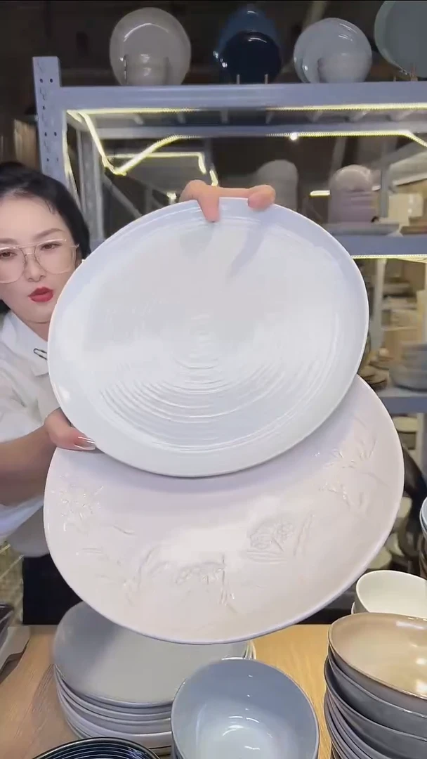 瓷342外贸尾货高温釉下彩陶瓷餐具默认微瑕